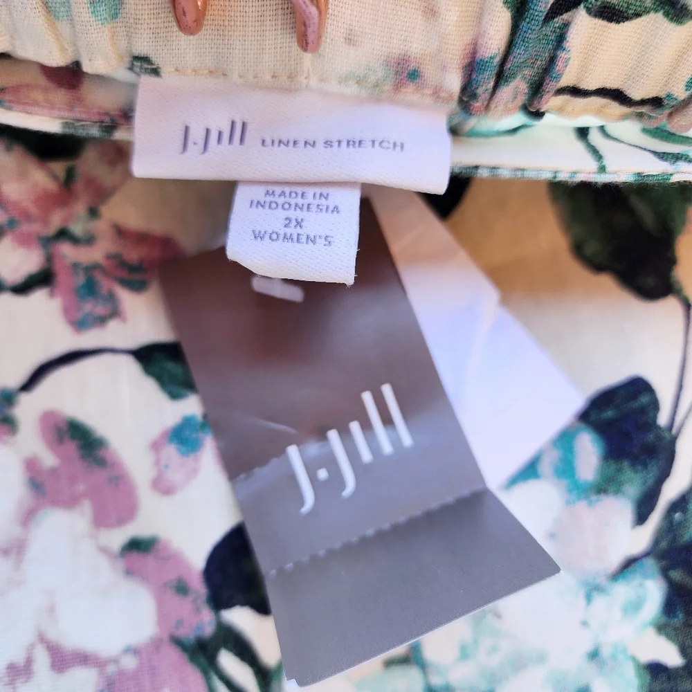J. Jill NWT Floral Linen Stretch‎ Plus Size Pants